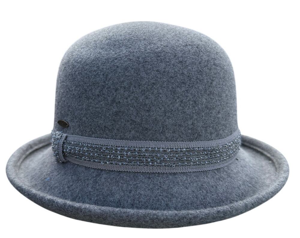 Adora Gray Wool Bowler Hat Vintage look